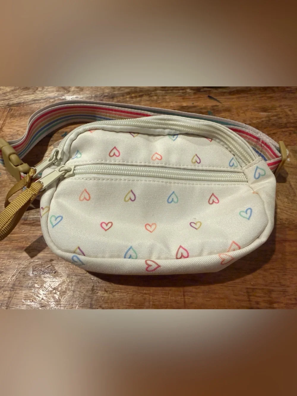 Cat & Jack Rainbow Hearts Fanny Pack